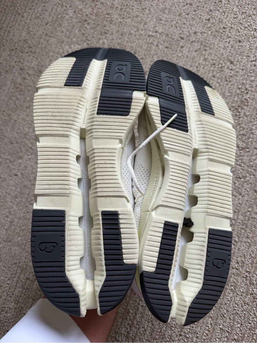 On Running Men’s Sneakers in White with Pale Yellow Accents